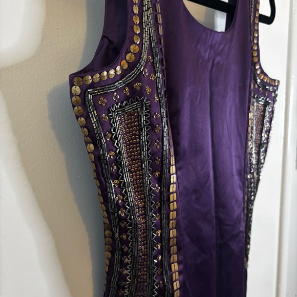 AD LIB Purple Satin Sheath Dress - Picture 1 of 8